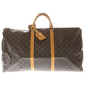 Louis Vuitton Monogram Keepall 60 Boston Bag Brown Leather