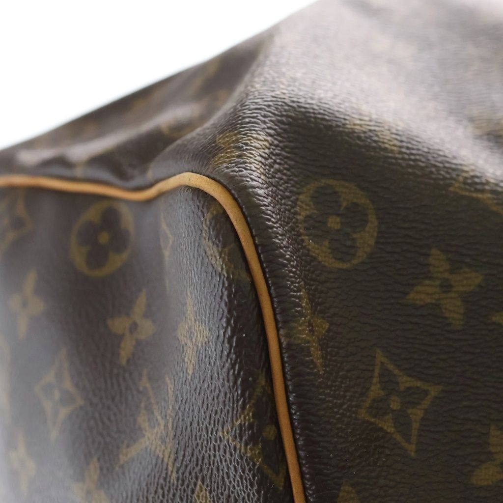 Louis Vuitton Monogram Keepall 60 Boston Bag Brown Leather — view 5