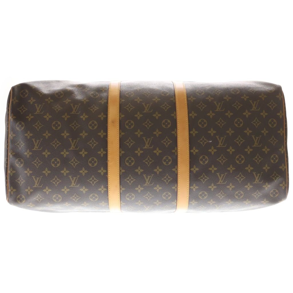 Louis Vuitton Monogram Keepall 60 Boston Bag Brown Leather — view 4