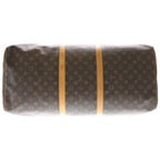 Louis Vuitton Monogram Keepall 60 Boston Bag Brown Leather — view 4