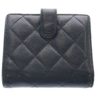 Chanel Quilted CC Logo Bifold Wallet Caviar Leather Black — view 2
