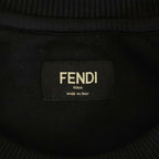 Fendi Front Logo Embroidery Crew Neck Sweatshirt Black Yellow — view 7