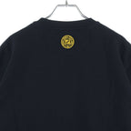 Fendi Front Logo Embroidery Crew Neck Sweatshirt Black Yellow — view 4