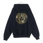 Fendi Front Fendace Logo Print Pullover Sweatshirt Hoodie Black Gold — view 2