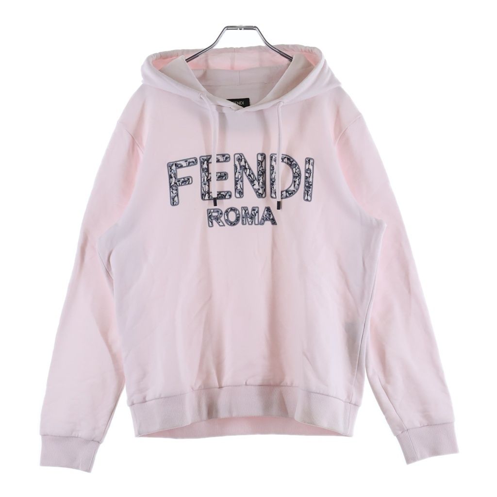 Fendi Floral Logo Pullover Sweatshirt Hoodie Pink