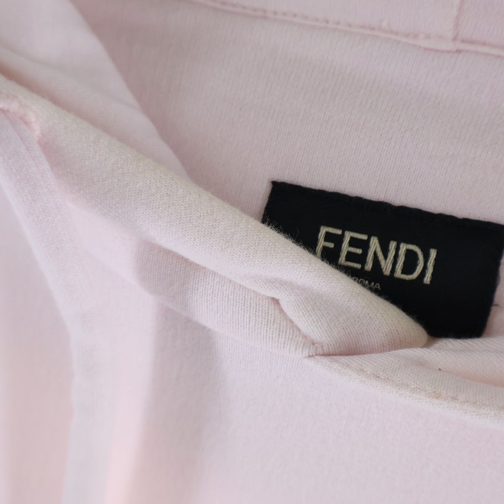 Fendi Floral Logo Pullover Sweatshirt Hoodie Pink — view 4