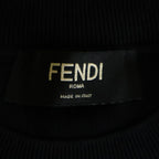 Fendi Front Logo Print Crew Neck Sweatshirt Black Orange — view 7