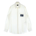 Fendi Front Logo Patch Silk Cotton Shirt White