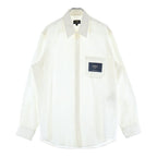 Fendi Front Logo Patch Silk Cotton Shirt White