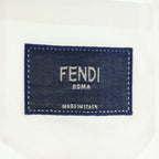 Fendi Front Logo Patch Silk Cotton Shirt White — view 5