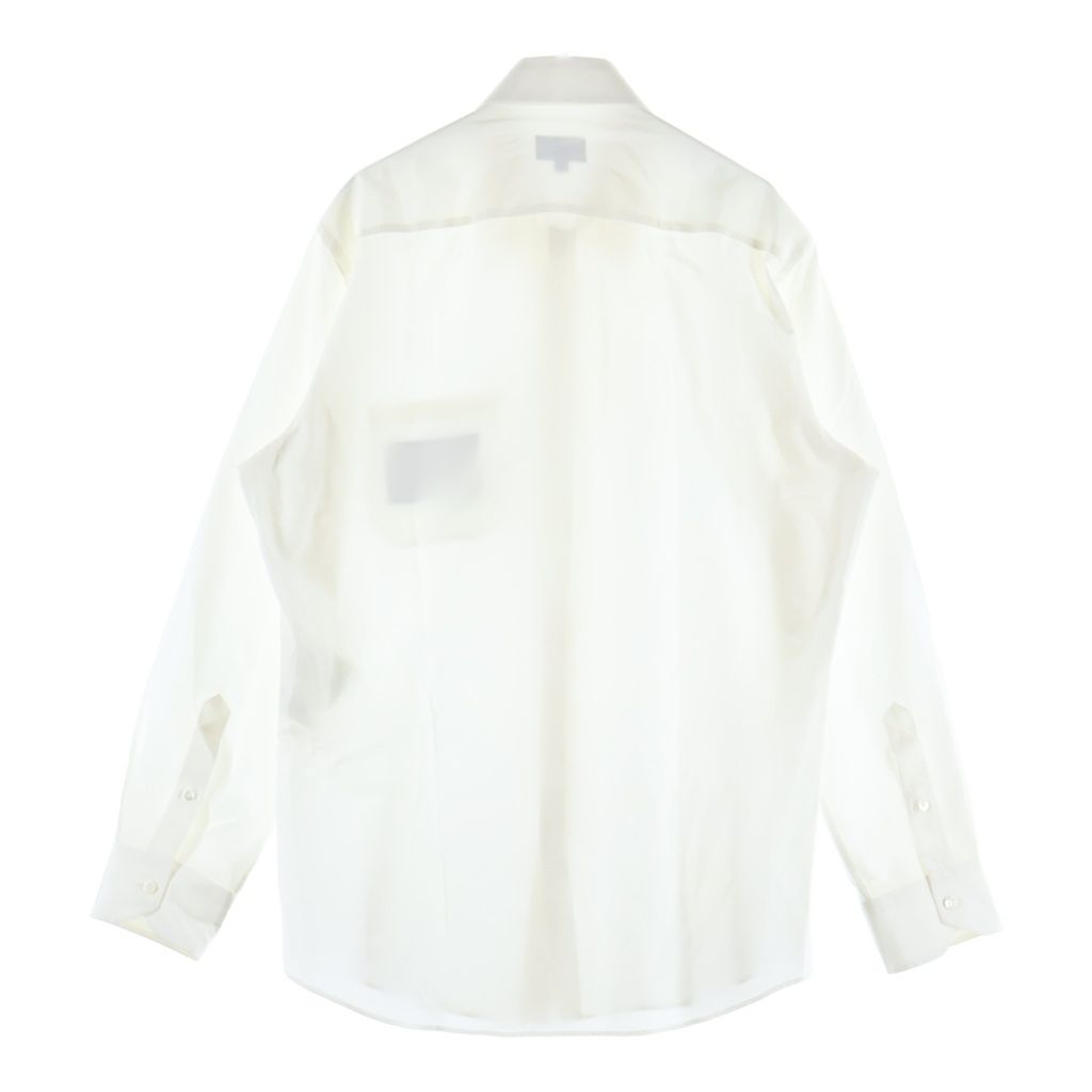 Fendi Front Logo Patch Silk Cotton Shirt White — view 2