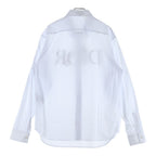 Dior Judy Blame Front Logo Print Striped Long Sleeve Shirt Light Blue — view 2