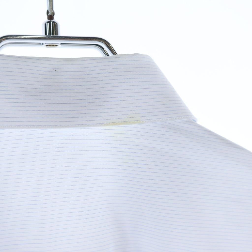 Dior Judy Blame Front Logo Print Striped Long Sleeve Shirt Light Blue — view 5