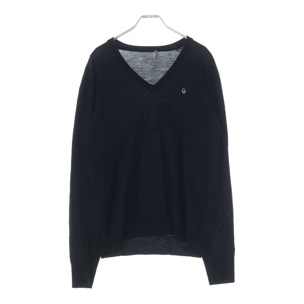 Dior Homme Era CD Logo Embroidery Neck Sweater Black Wool