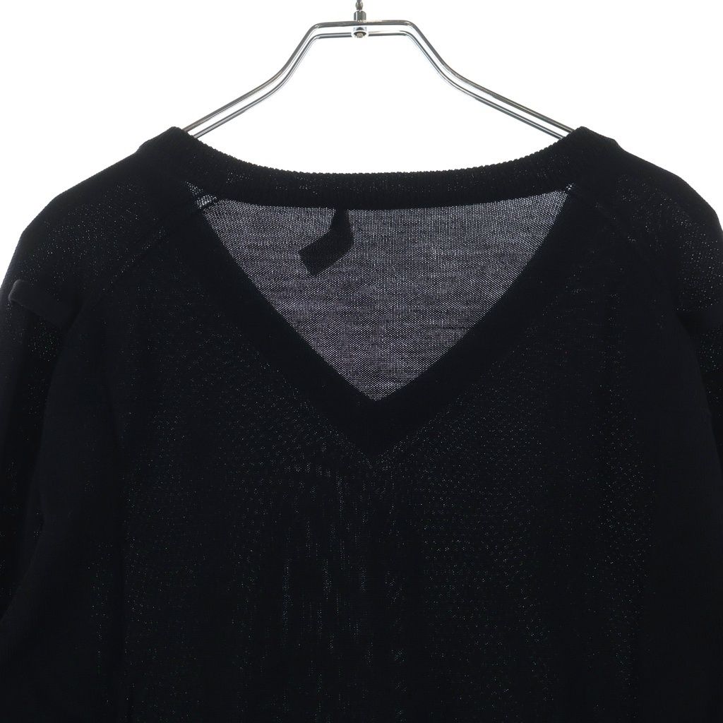 Dior Homme Era CD Logo Embroidery Neck Sweater Black Wool — view 4