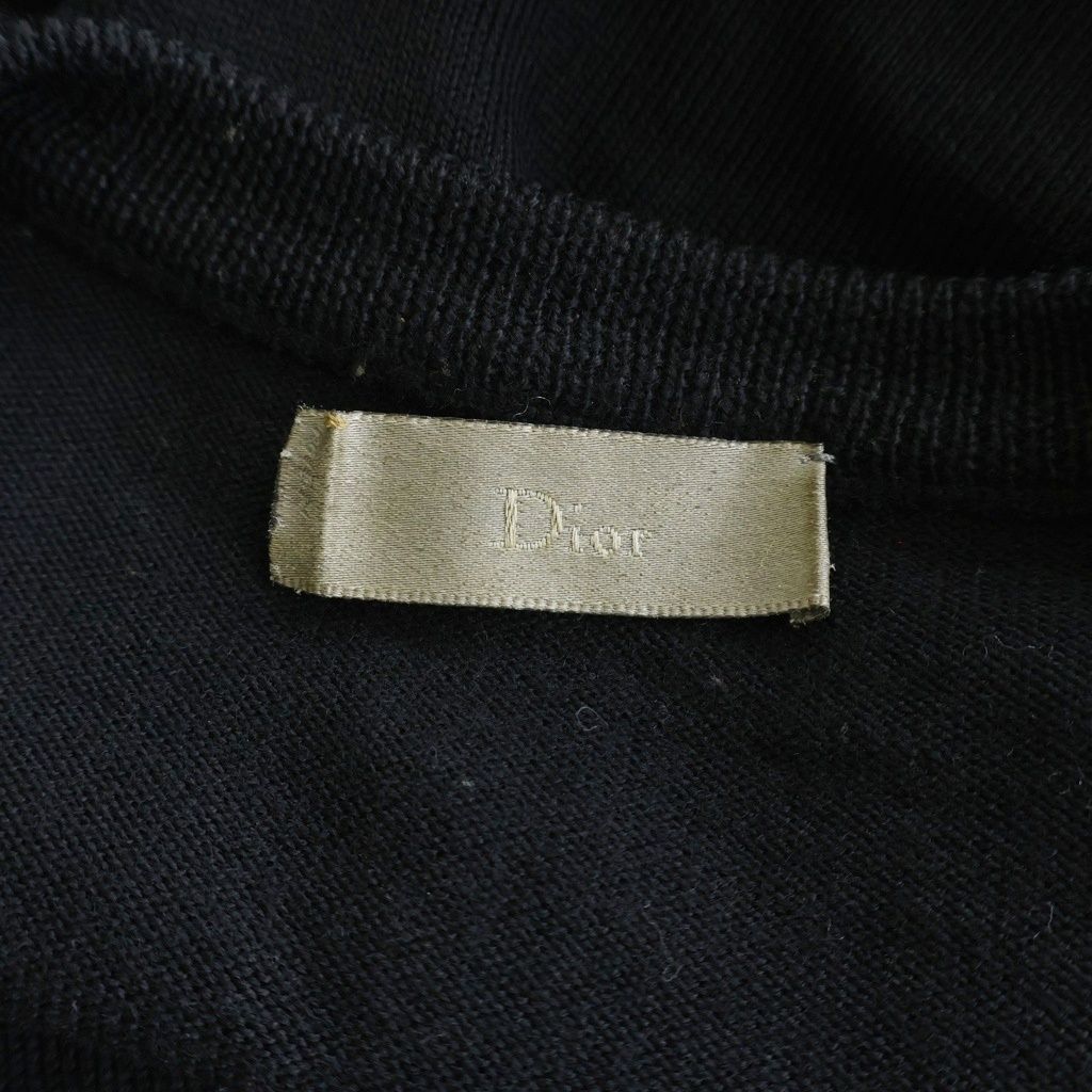Dior Homme Era CD Logo Embroidery Neck Sweater Black Wool — view 7
