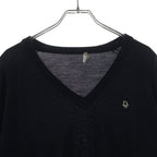 Dior Homme Era CD Logo Embroidery Neck Sweater Black Wool — view 3