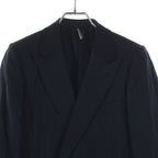 Dior Homme Stripe Double Wool Rayon Blend Tailored Jacket Black Blue — view 3