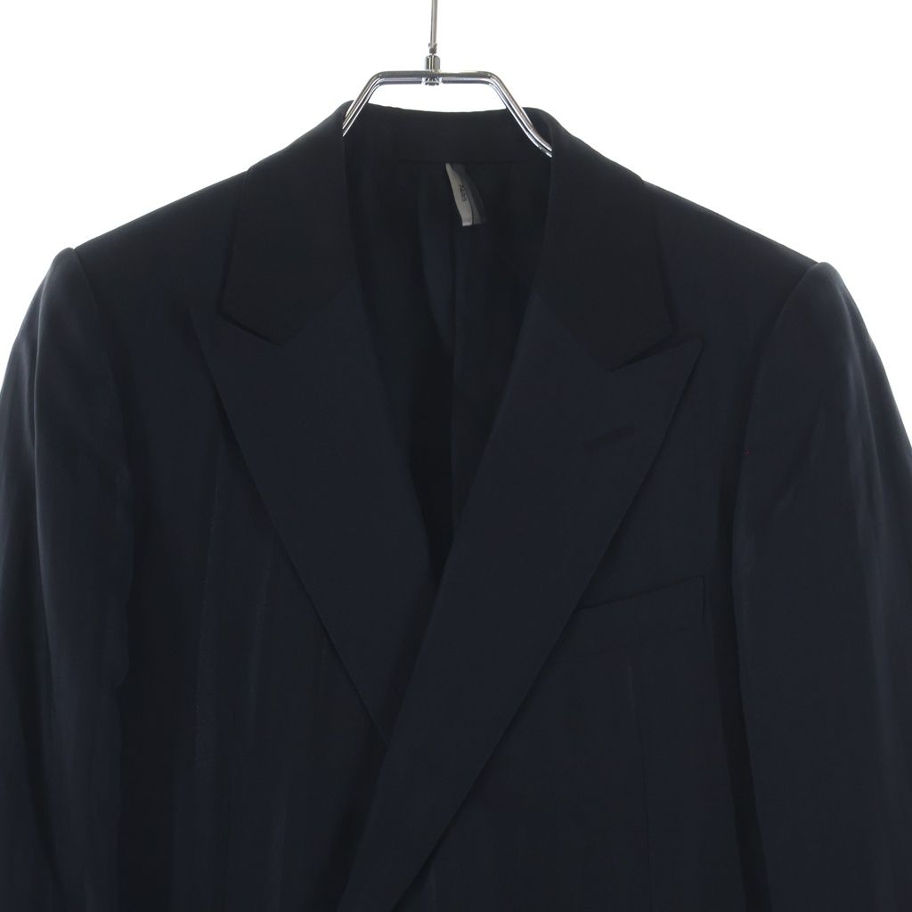 Dior Homme Stripe Double Wool Rayon Blend Tailored Jacket Black Blue — view 3
