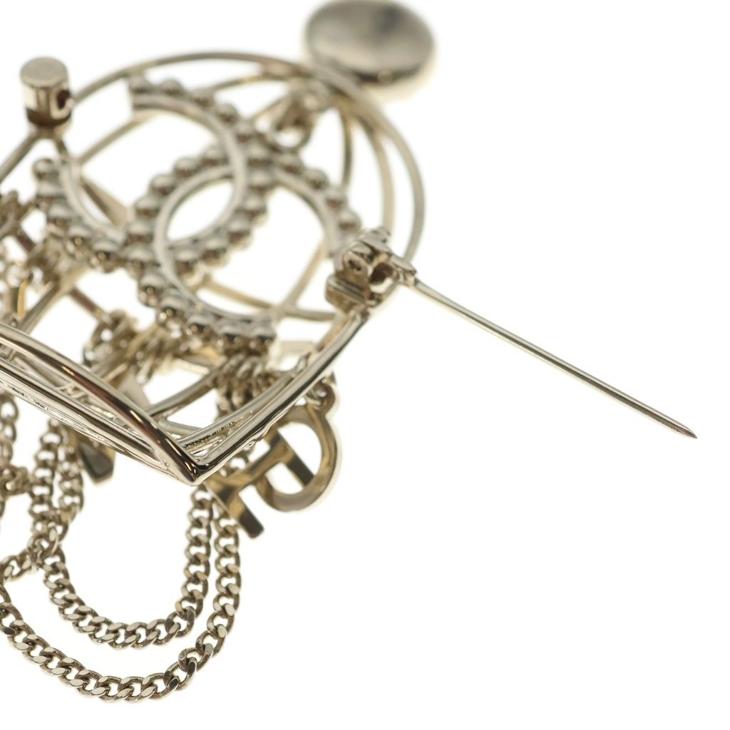 Chanel CC Logo Birdcage Motif Brooch Pin Badge Gold — view 6