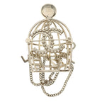 Chanel CC Logo Birdcage Motif Brooch Pin Badge Gold — view 2