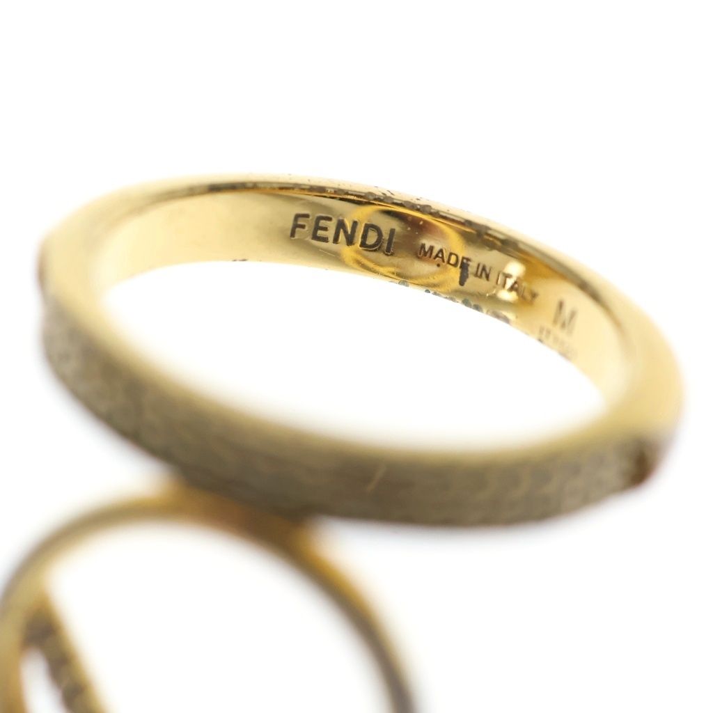 Fendi Is Crystal Metal Ring Gold — view 5
