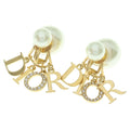 Dior Tribal Faux Pearl Earrings White Gold