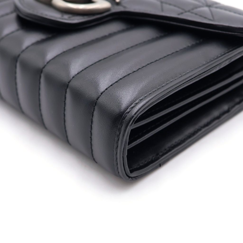 Gucci GG Marmont Chain Shoulder Bag 2-Way Clutch Black Leather Silver — view 5
