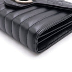 Gucci GG Marmont Chain Shoulder Bag 2-Way Clutch Black Leather Silver — view 5