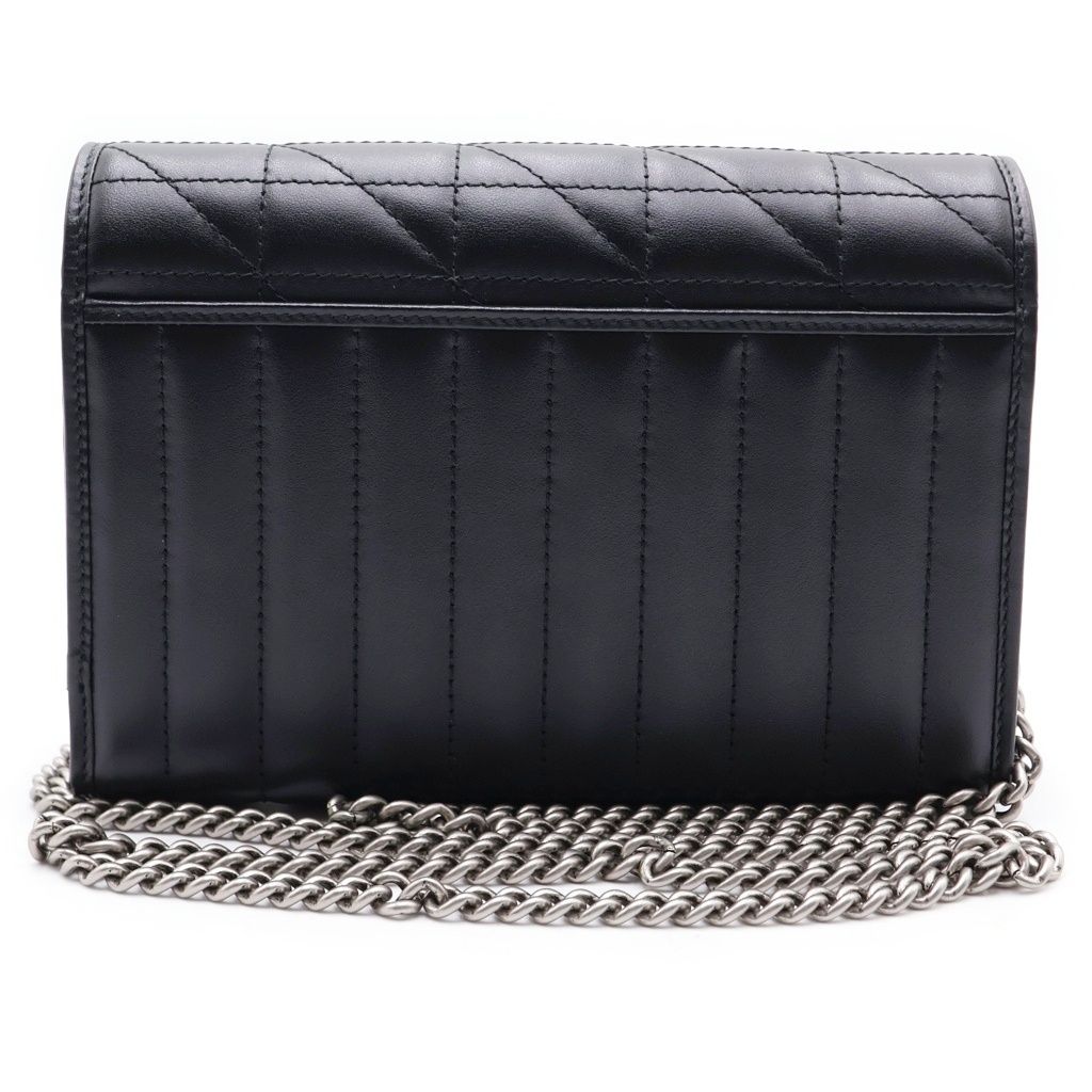 Gucci GG Marmont Chain Shoulder Bag 2-Way Clutch Black Leather Silver — view 2