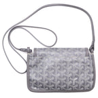 Goyard Plumet Canvas Leather Shoulder Bag Pouch Wallet Silver Gray — view 2