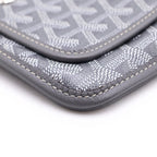 Goyard Plumet Canvas Leather Shoulder Bag Pouch Wallet Silver Gray — view 5