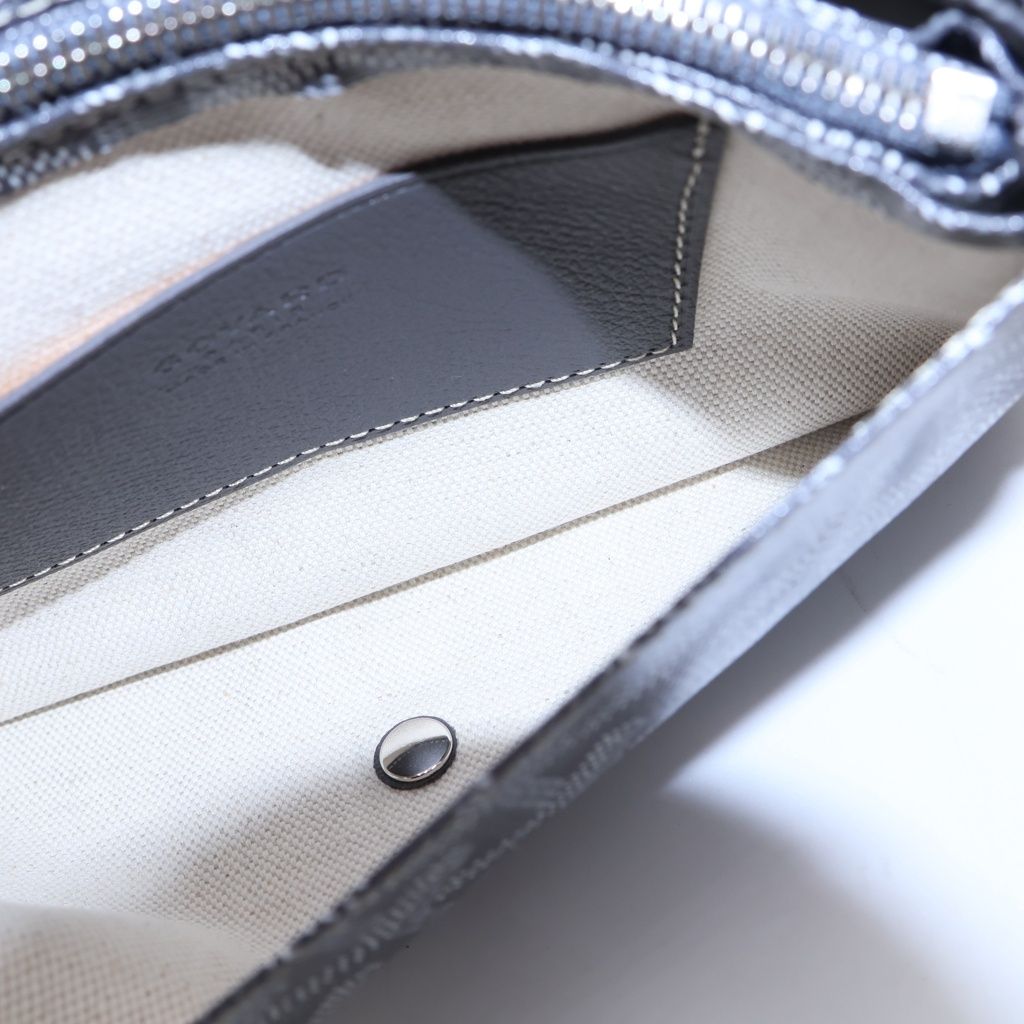 Goyard Plumet Canvas Leather Shoulder Bag Pouch Wallet Silver Gray — view 7