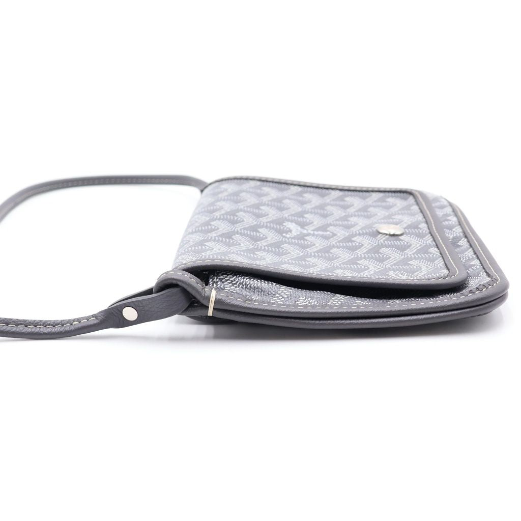 Goyard Plumet Canvas Leather Shoulder Bag Pouch Wallet Silver Gray — view 3