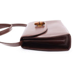 Gucci Bamboo Turnlock Shoulder Bag Back Brown Leather — view 3