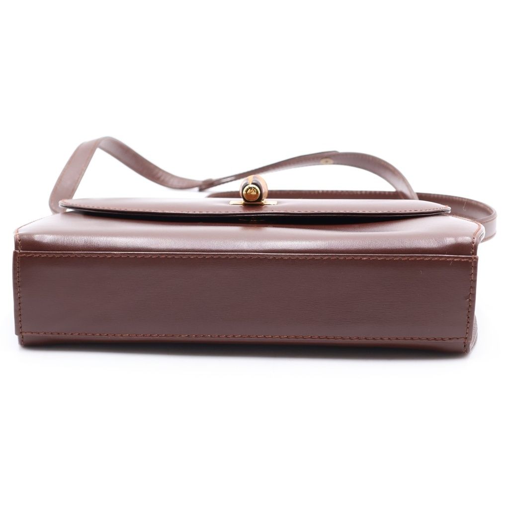 Gucci Bamboo Turnlock Shoulder Bag Back Brown Leather — view 4