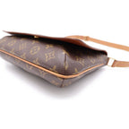 Louis Vuitton Monogram Musette Tango Shoulder Bag Brown Leather Gold — view 5