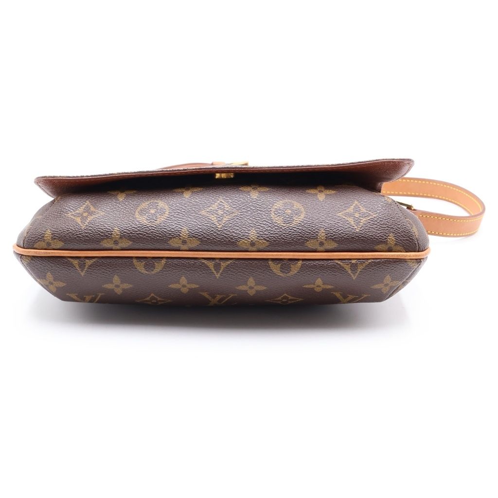Louis Vuitton Monogram Musette Tango Shoulder Bag Brown Leather Gold — view 4