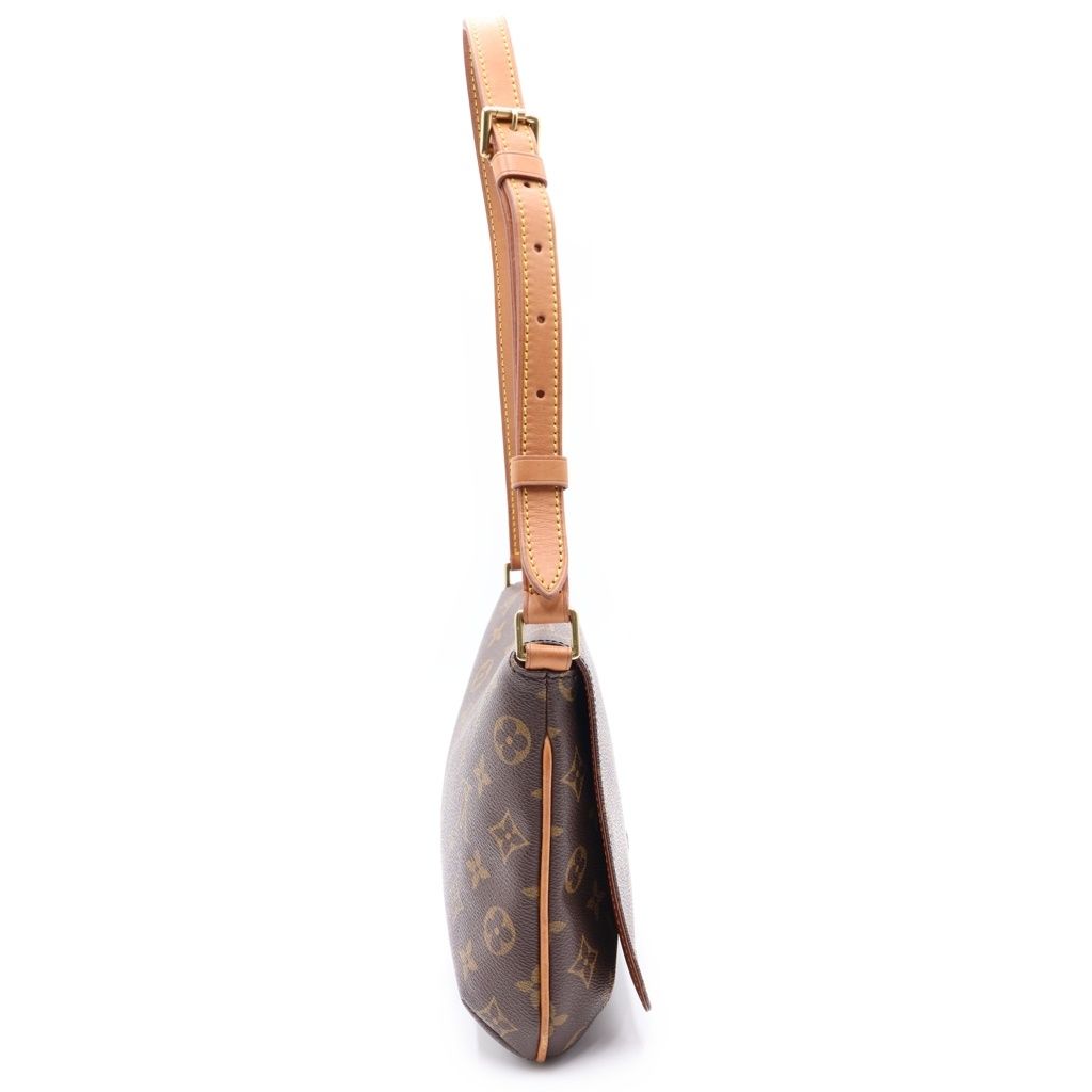 Louis Vuitton Monogram Musette Tango Shoulder Bag Brown Leather Gold — view 3
