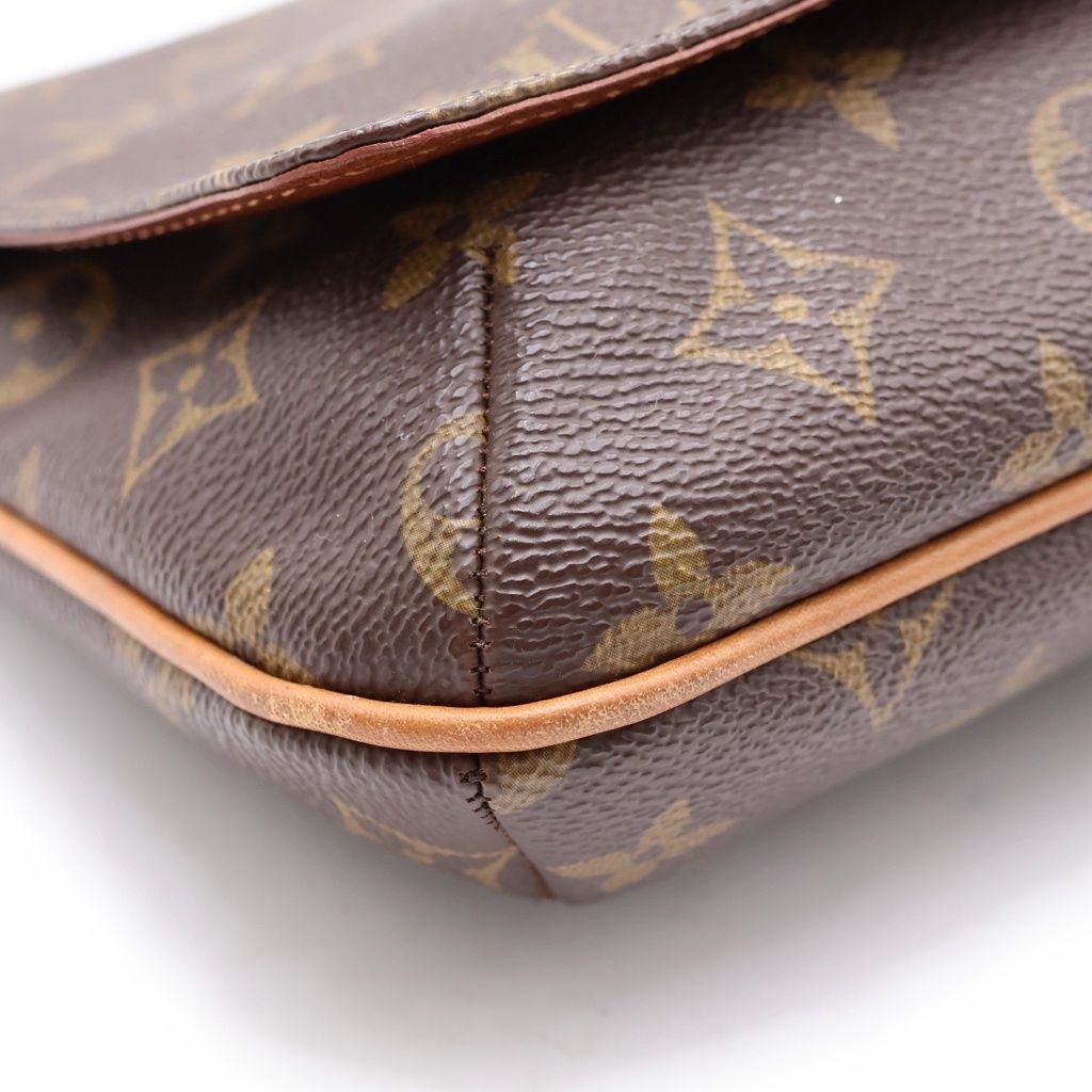 Louis Vuitton Monogram Musette Tango Shoulder Bag Brown Leather Gold — view 6