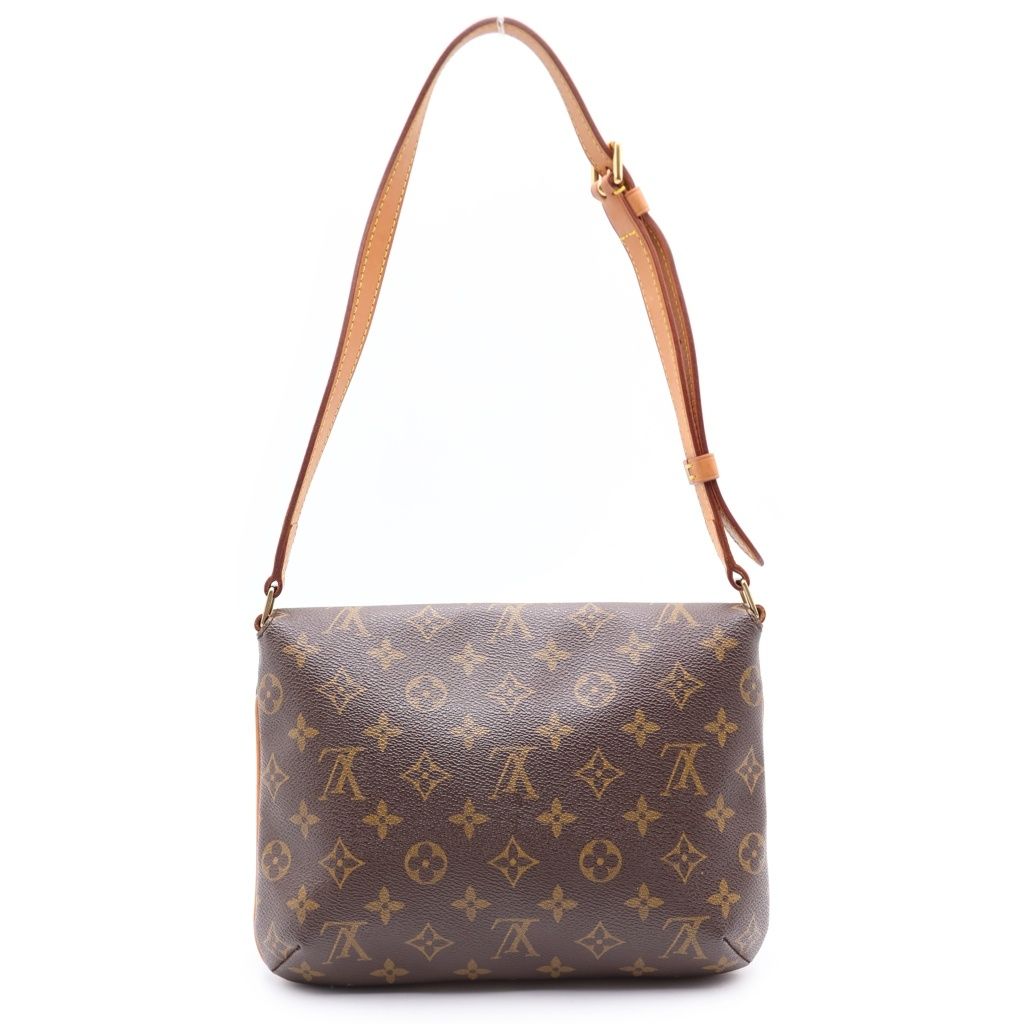 Louis Vuitton Monogram Musette Tango Shoulder Bag Brown Leather Gold — view 2