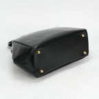 Hermes Tote Box Calf Noir Black Gold Handbag Vintage Antique Out of Print Rare — view 5