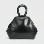Hermes Tote Box Calf Noir Black Gold Handbag Vintage Antique Out of Print Rare — view 4