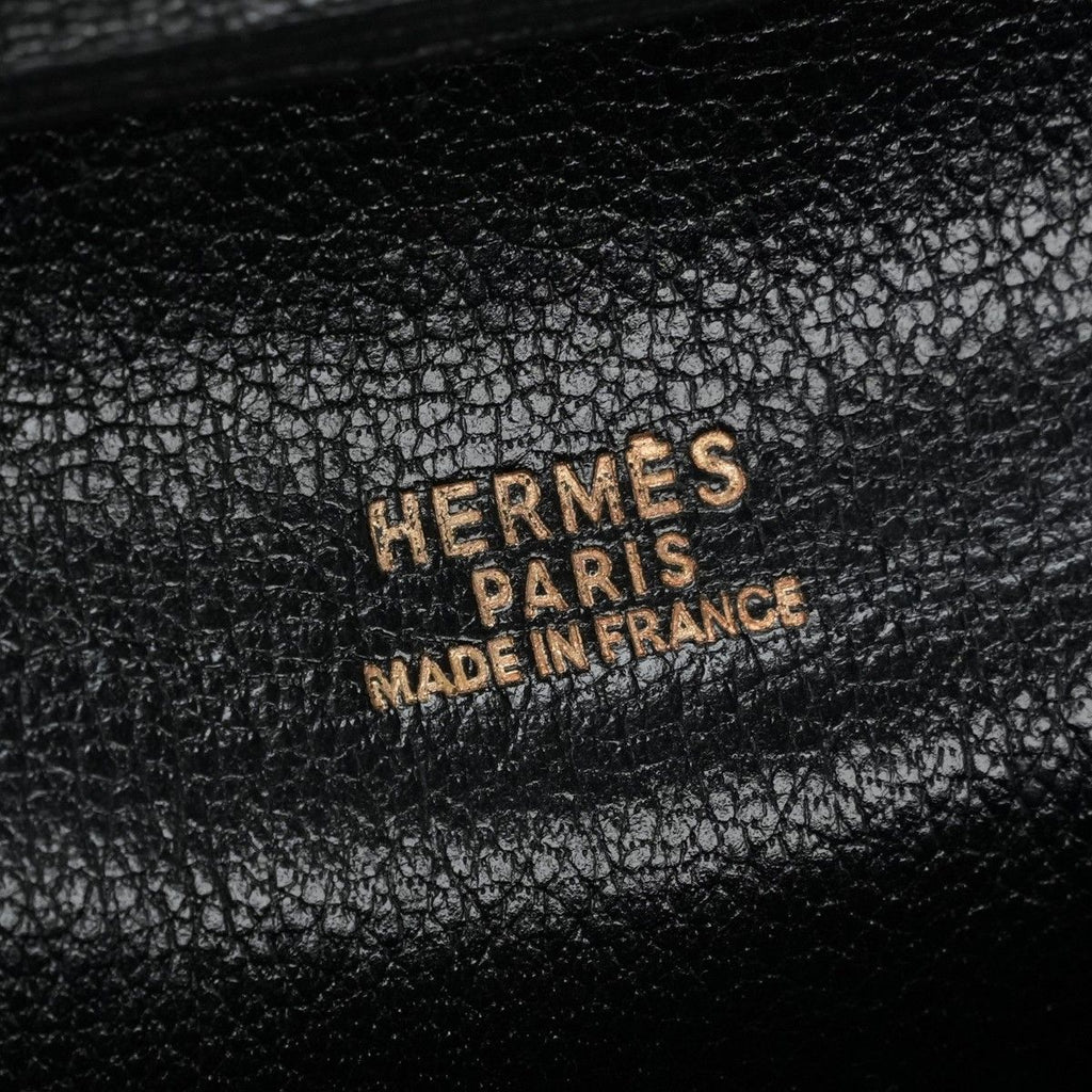 Hermes Tote Box Calf Noir Black Gold Handbag Vintage Antique Out of Print Rare — view 8