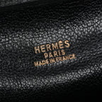 Hermes Tote Box Calf Noir Black Gold Handbag Vintage Antique Out of Print Rare — view 8