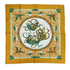 Hermes Carre 90 Nikko Toshogu Silk Scarf Yellow — view 2
