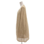 Fendi Ensemble Knit Cardigan Sleeveless Top 44 Beige V-neck Round Neck Openwork — view 3