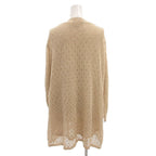 Fendi Ensemble Knit Cardigan Sleeveless Top 44 Beige V-neck Round Neck Openwork — view 2