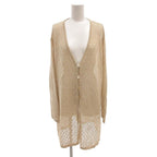 Fendi Ensemble Knit Cardigan Sleeveless Top 44 Beige V-neck Round Neck Openwork — view 6