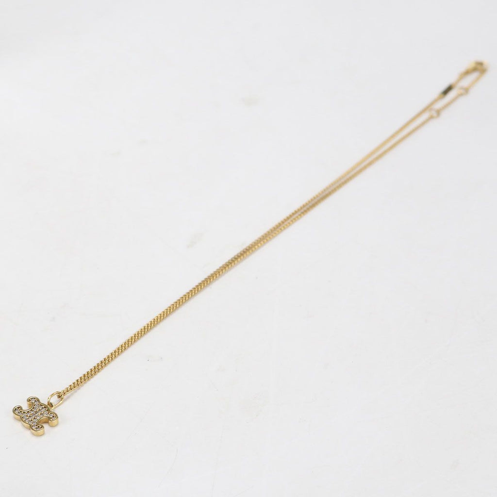 Celine Rhinestone Triomphe Necklace Metal — view 3